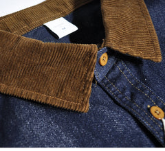 HEARUJOY - Autumn Heavyweight Vintage American Amekaji Denim Safari Shirt Jacket - Men's Relaxed Fit Casual Long-Sleeve Shirt Coat