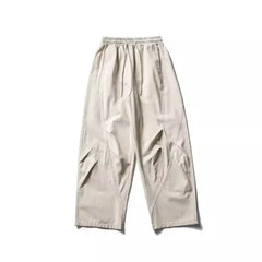 HEARUJOY - Japanese Retro Pleated Wide-leg Men Spring and Autumn Simple Elastic Waist Work Casual Pants