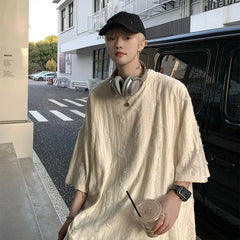 HEARUJOY - Man Tee Shirts American Style Plain Cotton T Shirt for Men Oversized Ordinary Aesthetic Clothing Summer Original Party Kpop Top