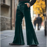 HEARUJOY - Men's Velvet Pants with Pockets, Solid Color Comfortable Soft, Daily Wear Fashionable Street-style Trousers