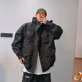 Hearujoy Autumn Winter Retro Heavy Industry Multi Pocket Waterproof Stormtrooper Jacket American Workwear Windproof Hooded Jacket for Men