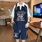 HEARUJOY - Casual Short Sleeved Polos Shorts Men's Sets 2025 Summer Streetwear Tee-Shirt & Pant 2-Piece Tracksuit Outdoor POLO Set