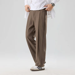 HEARUJOY - New Autumn Casual Suit Pants Korean Men's Pants Straight Loose Sweatpants Soft Wide Leg Long Baggy Business Trousers