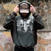 Hearujoy Y2K American Street Fashion Flash Printing Oversized Patch Hoodie Men Streetwear New Harajuku Hip Hop Casual Sweatshirt Coat top