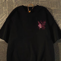 HEARUJOY - Trendy Brand Butterfly Design Printed Short-sleeved T-shirt Men's Hip-hop High Street Top