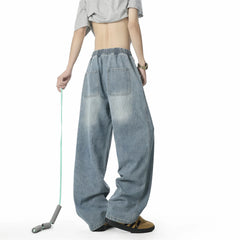 HEARUJOY - Jeans For Men New Y2K Vintage Denim Pants Hip Hop Fashion Wide-leg Baggy Jean Streetwear Trousers Straight Pantalones