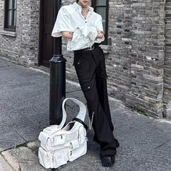 HEARUJOY - Men Shirt Y2k Arm Stitching Casual Shirt Streetwear Fashion Designer Niche Luxury Long Sleeve Tops Old Money Men'S Clothing