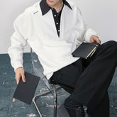 HEARUJOY - Men Contrast Color Stitching Casual Sweatshirt Spring Fashion Youth Luxury Daily Classic Long-Sleeve Top Men'S Clothing 2025 New