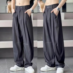 HEARUJOY - Advanced Hanging Thin Jeans Men Casual Loose Curved Knife Pants Summer Fashion High Street Comfortable Denim Trousers Streetwear