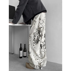 HEARUJOY - Beige Baggy Jeans Men Fashion Retro Leopard Print Jeans Men Streetwear Hip-hop Loose Wide Leg Jeans Mens Vintage Denim Pants