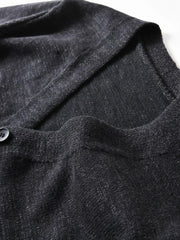 HEARUJOY - Premium Wool-Blend Relaxed Fit Layered V-Neck Cardigan Men's Warm Knit Sweater Coat for Autumn/Winter