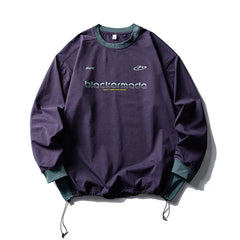 HEARUJOY - Japanese Retro Letter Print Long-Sleeve T-Shirt Unisex Casual Base Layer - Autumn Quick-Dry Sportswear Tees Outdoor