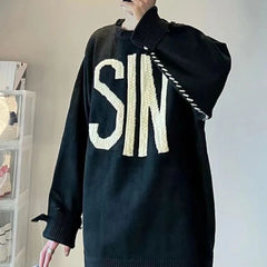 HEARUJOY - Man Clothes Knitted Sweaters for Men Black High Collar Graphic Pullovers Turtleneck Clothing Tops Winter T Shirt X S Fun A