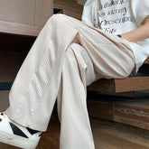 HEARUJOY - Summer Thin Ice Silk Mesh Quick Dry Elastic Pants Men Breathable Side Hollow Out Trousers Loose Sweatpants Men's Casual Pants