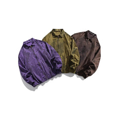 HEARUJOY - American High-Street Washed Camo Jacket Vintage Military Overshirt with Notch Collar Distressed Streetwear Coat for Men