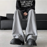 HEARUJOY - Elastic Waist Suit Pants Men Fashion Society Pants man solid thin New Korean Loose Straight Casual Pants Mens Office Trousers