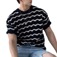 HEARUJOY - For Summer Fashion Streetwear Men\'s Fashion Tops Fashion Holiday Male O Neck Streetwear Vacation Casual Daily