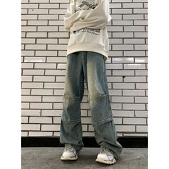 HEARUJOY - Spring and Autumn Trendy Men and Women Hip Hop Loose Straight leg Jeans American Retro Wide Leg Personalized Casual Pants y2k