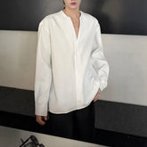 HEARUJOY - Mens Shirt V-Neck Sexy Nightclub Shirt Streetwear Ballroom Fashion Elegant Versatile Long-Sleeved Top Men'S Clothing 2025 New