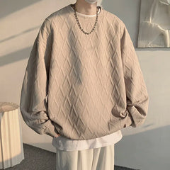 HEARUJOY - American Style Men's Crew Neck Sweatshirt Basic Pullover Harajuku Sweatshirt Long Sleeve T-shirt Fashion Men's Clothing 5XL