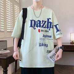 HEARUJOY - Hot Sale Summer Handsome Men's Pure Cotton Round Neck Short Sleeve T-shirt for Men Short Sleeve Loose Tops