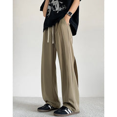 Hearujoy Summer Casual Pants Men Oversized Solid Color Ice Silk Pants Men Streetwear Loose Straight Pants Men Trousers Large Size 5XL