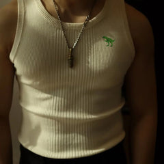 Hearujoy Mens Shaping Stretch Knitted Vest 2024 Summer New Retro Youth Fitness Training Simple Slim Fit Comfortable Tank Top for Men