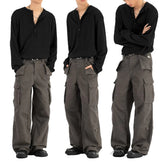 HEARUJOY - Casual Wear Draped Casual Top Comfortable O Neck T-shirt Vintage Solid Color Top For Men Suitable For Vacation