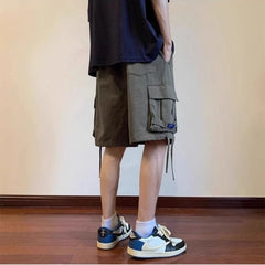 HEARUJOY - Summer Workwear Men's Trendy Loose Straight Large Pocket Casual Beach Shorts