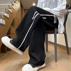 HEARUJOY - Harajuku Style Korean Men Wide Leg Pants 2025 New Printed Men Joggers Sweatpants Overalls Men Printed Streetwear Harem Pants