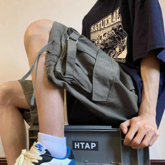 HEARUJOY - Summer Workwear Men's Trendy Loose Straight Large Pocket Casual Beach Shorts