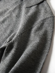 HEARUJOY - American-style Soft Skin-friendly Warm Breathable Loose-fit Casual Turn-collar Knitted Sweater for Men Autumn Winter Pullover