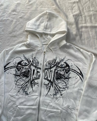 HEARUJOY - Retro Tapout Zipper Oversized Hoodies Women Hip hop Fashion Sweater American Vintage Y2k Tops Couples Harajuku Gothic Streetwear