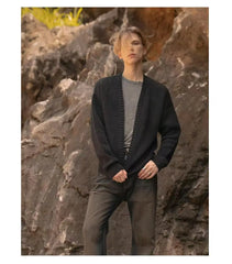 HEARUJOY - Vintage Overweight Pounds Mens Cardigan Sweater Luxury Design Jacquard Weave Hand Knitted Tops Autumn Winter Wool Knitwear Coat