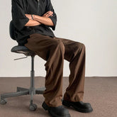 HEARUJOY - Brown Black Suit Pants Men Fashion Society Mens Dress Pants Korean Casual Straight Pants Mens Office Formal Trousers Plus Size