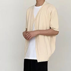 HEARUJOY - Polyester Shirt Loose Casual Cardigan Holiday Style Regular Length Solid Pattern Summer Wear Casual Style For Daily Wear