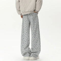 HEARUJOY - Printed Casual Pants Men Oversized Wide Leg Pants Men Sweatpants Streetwear Hip-hop Loose Straight Pants Mens Joggers Trousers