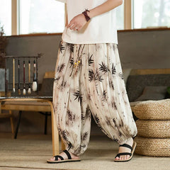 HEARUJOY - Spring Men Wide-leg Pants Male Retro Harem Pants Mens Hiphop Street Beat Harajuku Style Casual Pants Women Jogging Trousers