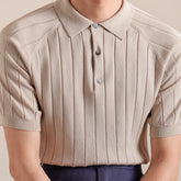 HEARUJOY - Italian Style Lapel Knitted Lightweight Lyocell Blend Polo Shirt For Men's Summer Business Casual T-shirt Polo Camisa Hombre