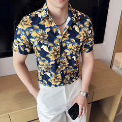 HEARUJOY - Fashion Mens Hawaiian Shirt Male Casual Colorful Printed Beach Shirts Men Short Sleeve Shirts Camisa Hawaiana Hombre
