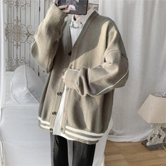 HEARUJOY - Thin jacket men's casual long-sleeved loose knitted cardigan