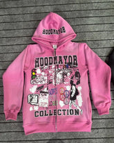 Hearujoy American vintage anime print oversized sweatshirt High street fashion women clothing jacket Hip hop punk casual zipper hoodie