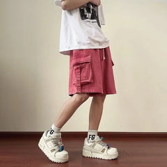 HEARUJOY - Y2K Oversized Short Hip Hop Harajuku Streetwear Korean Style Shorts Baggy Wide Leg Short Pants New Male Brand Clothes