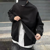 Hearujoy Mens Sweatshirt Pullover Korean Style Hip Hop Street Autumn Youthful Niche Half Zip Up Letter Stand Pullover Men'S Clothing