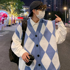 HEARUJOY - New Autumn Winter Fashion Trend Casual Vneck Cardigan Vest For Men Highquality Korean Version Loose Comfortable Versatile Jacket