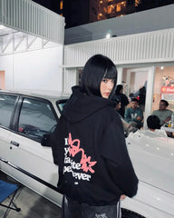 HEARUJOY - Korean y2k trend style sports letter cardigan hooded jacket for men and women hip-hop Harajuku retro niche design loose jacket