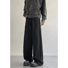 HEARUJOY - Black Casual Pants Men Fashion Oversized Wide Leg Pants Men Streetwear Korean Loose Grey Sweatpants Mens Joggers Trousers M-2XL