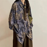 HEARUJOY - Loose Long Sleeve Shirt Men Women Casual Streetwear American Retro Purple Print Inner Wear Fashionable Male Female Top