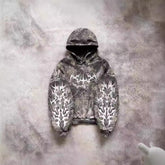 Hearujoy Camouflage Hooded Coat Sweater Loose New Printed Men's and Women's Pullover Street Fashion Y2K Retro