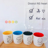South Korea ins ceramic cup personality trend Mug simple Nordic girl lovely home water cup